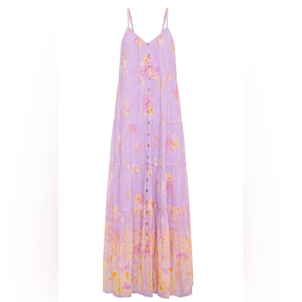 SPELL Lei Lei Strappy Dress in Lavender Floral